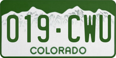 CO license plate 019CWU