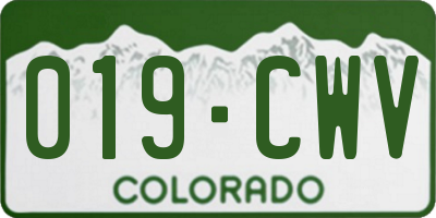 CO license plate 019CWV