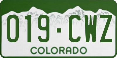 CO license plate 019CWZ