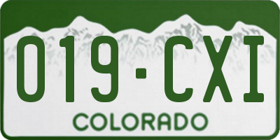 CO license plate 019CXI