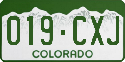 CO license plate 019CXJ