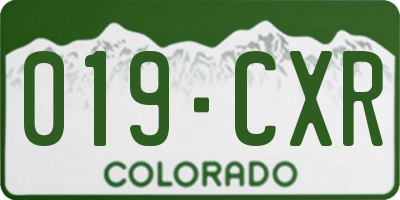 CO license plate 019CXR