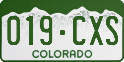 CO license plate 019CXS