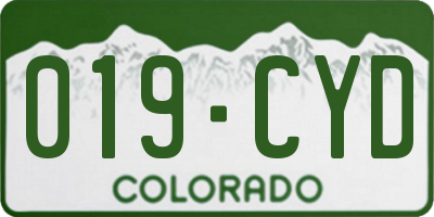 CO license plate 019CYD