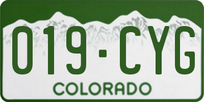 CO license plate 019CYG
