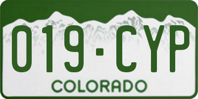 CO license plate 019CYP