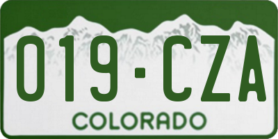 CO license plate 019CZA