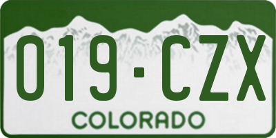 CO license plate 019CZX