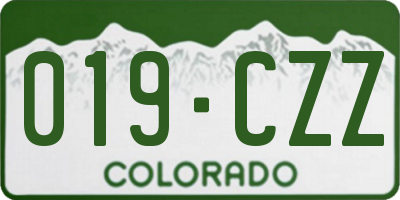 CO license plate 019CZZ