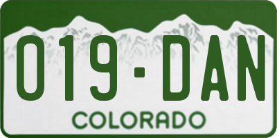 CO license plate 019DAN