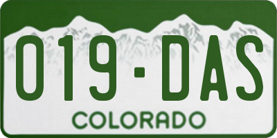 CO license plate 019DAS