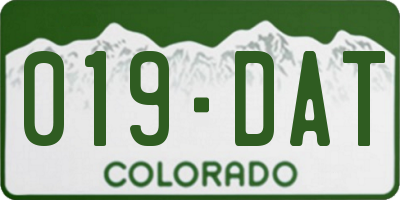 CO license plate 019DAT