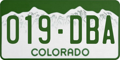 CO license plate 019DBA