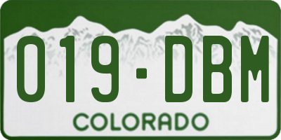 CO license plate 019DBM