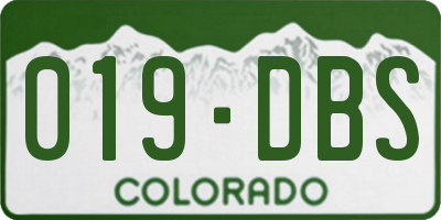 CO license plate 019DBS