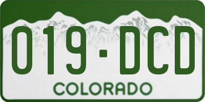 CO license plate 019DCD