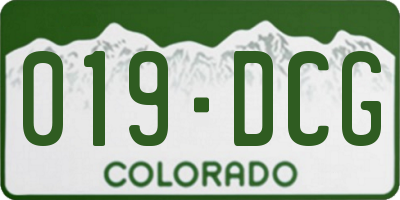 CO license plate 019DCG