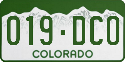 CO license plate 019DCO