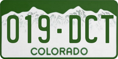 CO license plate 019DCT