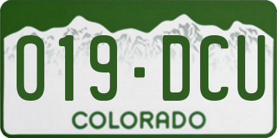 CO license plate 019DCU