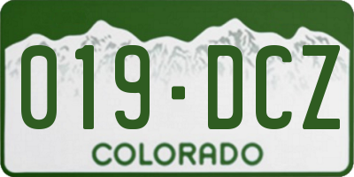 CO license plate 019DCZ