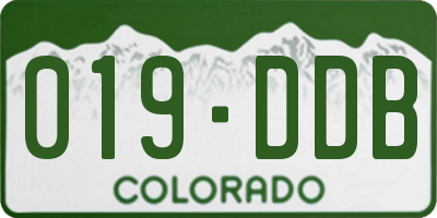 CO license plate 019DDB