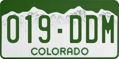 CO license plate 019DDM
