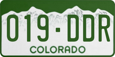 CO license plate 019DDR