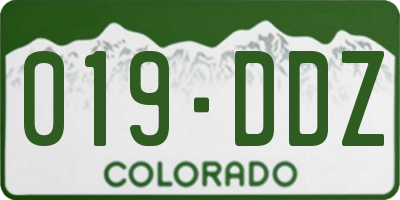 CO license plate 019DDZ