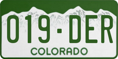 CO license plate 019DER