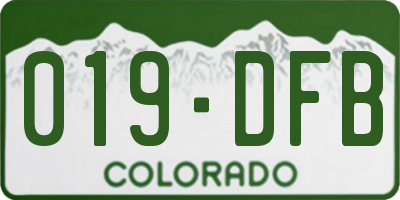 CO license plate 019DFB