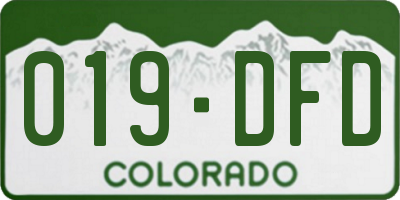CO license plate 019DFD