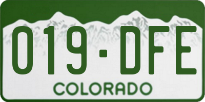 CO license plate 019DFE