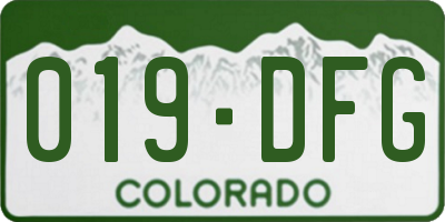 CO license plate 019DFG