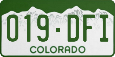 CO license plate 019DFI