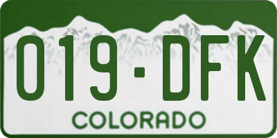CO license plate 019DFK