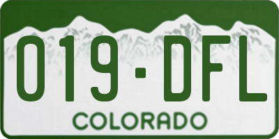 CO license plate 019DFL