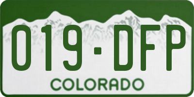 CO license plate 019DFP