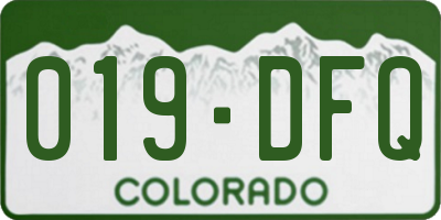 CO license plate 019DFQ