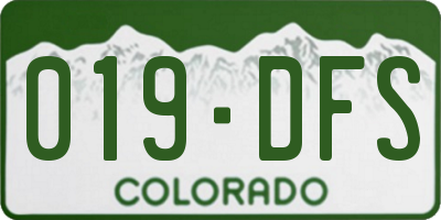 CO license plate 019DFS