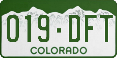 CO license plate 019DFT