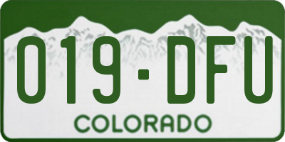 CO license plate 019DFU