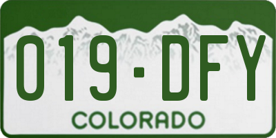CO license plate 019DFY