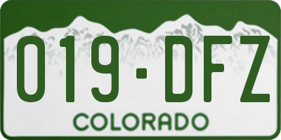 CO license plate 019DFZ