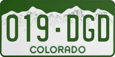 CO license plate 019DGD