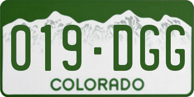 CO license plate 019DGG