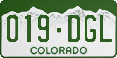 CO license plate 019DGL