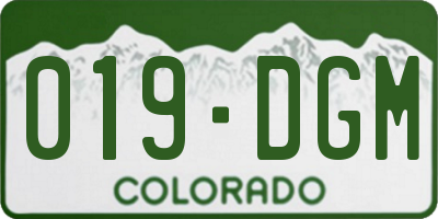 CO license plate 019DGM