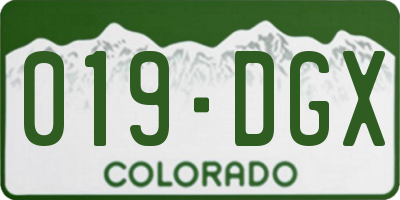CO license plate 019DGX