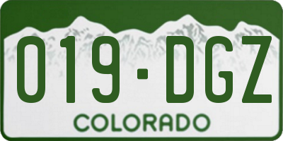 CO license plate 019DGZ